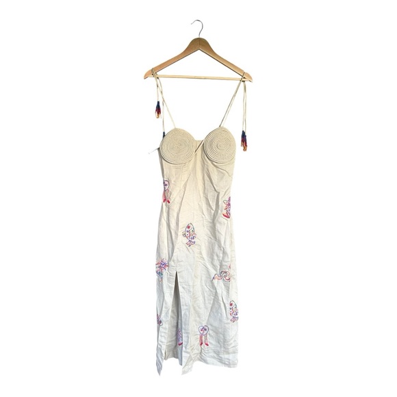 Farm Rio x Anthropologie Embroidered Linen Blend Dress - Picture 2 of 6